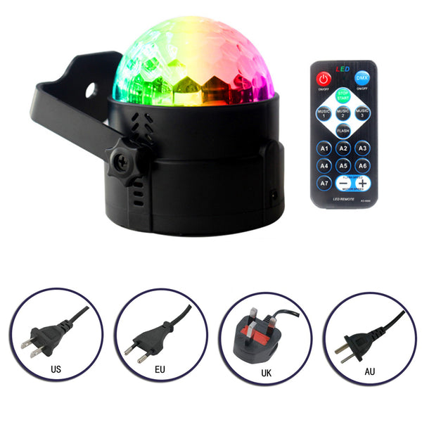 7 Colors LED Disco Ball DJ Party Stage Light Sound Activated Remote Control