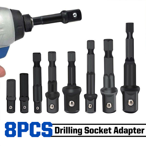 8pcs 25-73mm 1/4'' Socket Adapter Impact Hex Shank Drill Bit Power Extension Bar