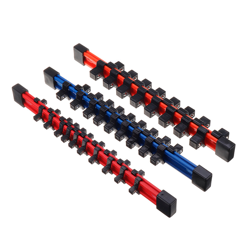 3Pcs Double-Sided Socket Holder Plastic Sleeve Frame 1/2-3/8-1/4 Million With Socket Frame Strong Rack