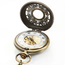 DEFFRUN Vintage Copper Pattern Antique Bronze Quartz Pocket Watch