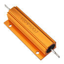 10pcs RX24 100W 50R 50RJ Metal Aluminum Case High Power Resistor Golden Metal Shell Case Heatsink Resistance Resistor