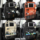 PU Leather Car Back Seat Organizer Black 10 Pockets Hanging Bags Storage Baskets with 4 USB Port