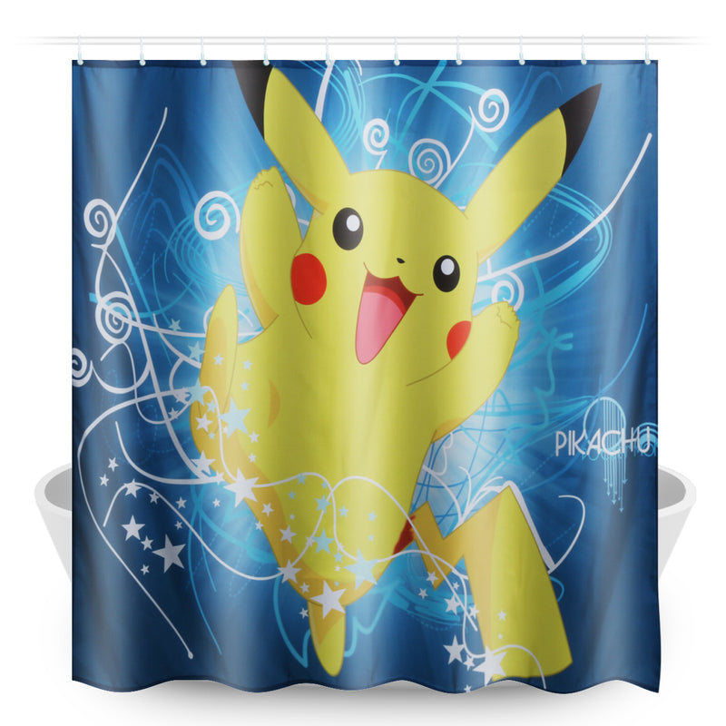 180X180CM Waterproof Polyester Shower Curtain Bathroom Toilet Seat Cover Mat Pad Set