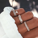 5 Pcs/ Set Bohemian Rhinestone Crystal Rings Heart Moon Fashion Ring