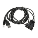 Car Audio Extension Modification Cable USB Port 3.5mm AUX Lead Mounting Panel 1M