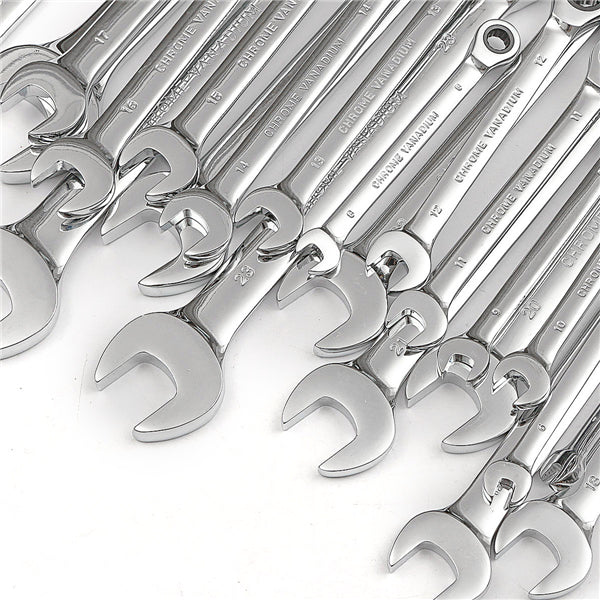 Raitool HT01 Chrome Vanadium Steel Metric Ratchet Spanner Gear Wrench Fixed Head 6-32mm