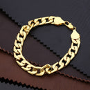 Fashion Hiphop Men Metal Chain Bracelet Trendy Style 10mm Gold Plating Bracelet