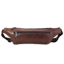 Men Leather Waist Bag Multi-Pockets Storage Bag Leisure Shoulder Bag