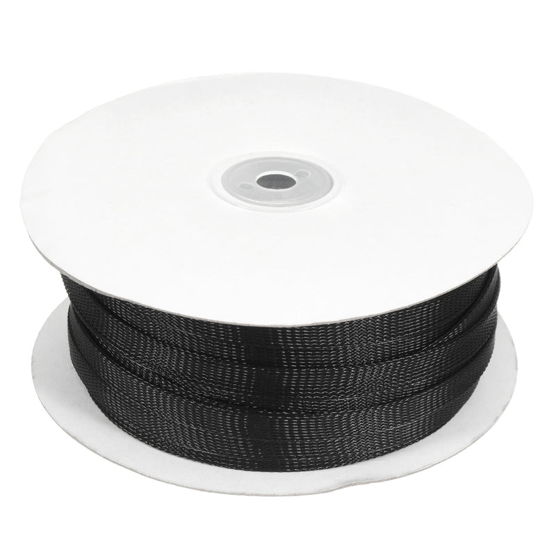 30m 8mm/10mm/12mm/15mm/20mm Expandable Wire Cable Sleeving Braided Tubing Black