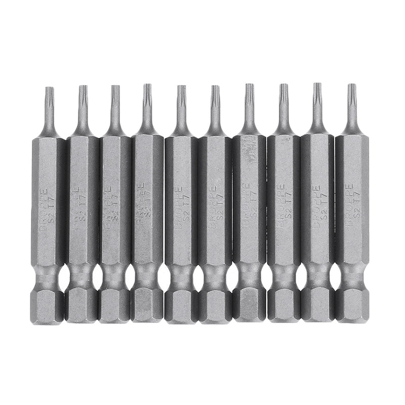 BROPPE 10Pcs Magnetic Torx Screwdriver Bits T5/T6/T7/T8/T9/T10/T15/T20/T25/T27/T30/T40 1/4 Inch Hex Shank Screwdriver Set for Bosch