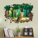 Miico Creative 3D Animal Owl Broken Wall Removable Home Waterproof Decorative Wall Decor Sticker