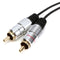 2pcs 3.5mm Aluminum Double Head RCA Audio Cable 100mm