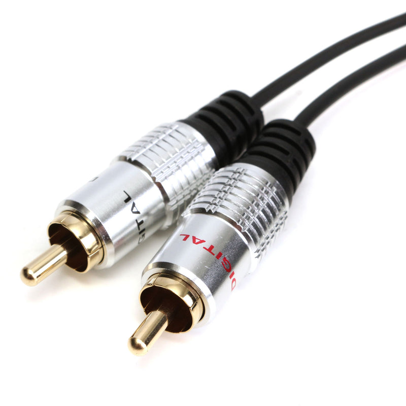 2pcs 3.5mm Aluminum Double Head RCA Audio Cable 100mm