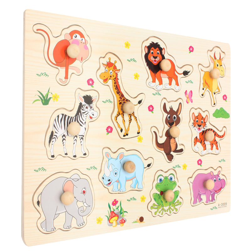 Zoo Animals Wooden Jigsaw Children Kids Baby Learning Educational Puzzle Toy