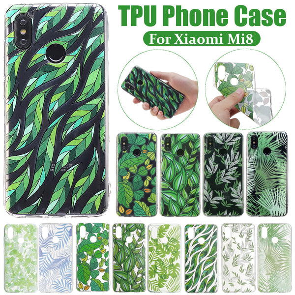 Bakeey Colorful Plant Pattern Translucent Soft TPU Protective Case for Xiaomi Mi 8