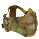 Steel Wire Mask Outdoor Hunting Breathable Tactical Mesh Half Face Protective Mask Earmuffs Version