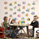 26PCS Classic Animals Alphabet Baby Nursery Peel and Stick Wall Art Sticker Decals Alphabets Animals Wall Removable Wall Sticker