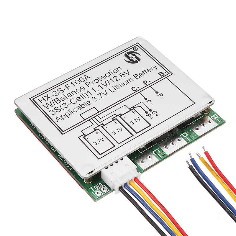 3S 11.1V High Current 100A 3.7V Lithium Battery Protection Board With Balance