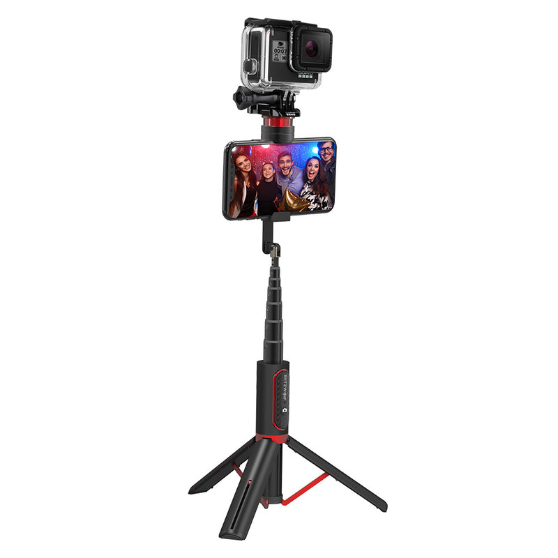BlitzWolf BW-BS10 Sport All In One Portable Tripod Selfie Stick with 1/4 Screw Port for Camera Mobile Phones