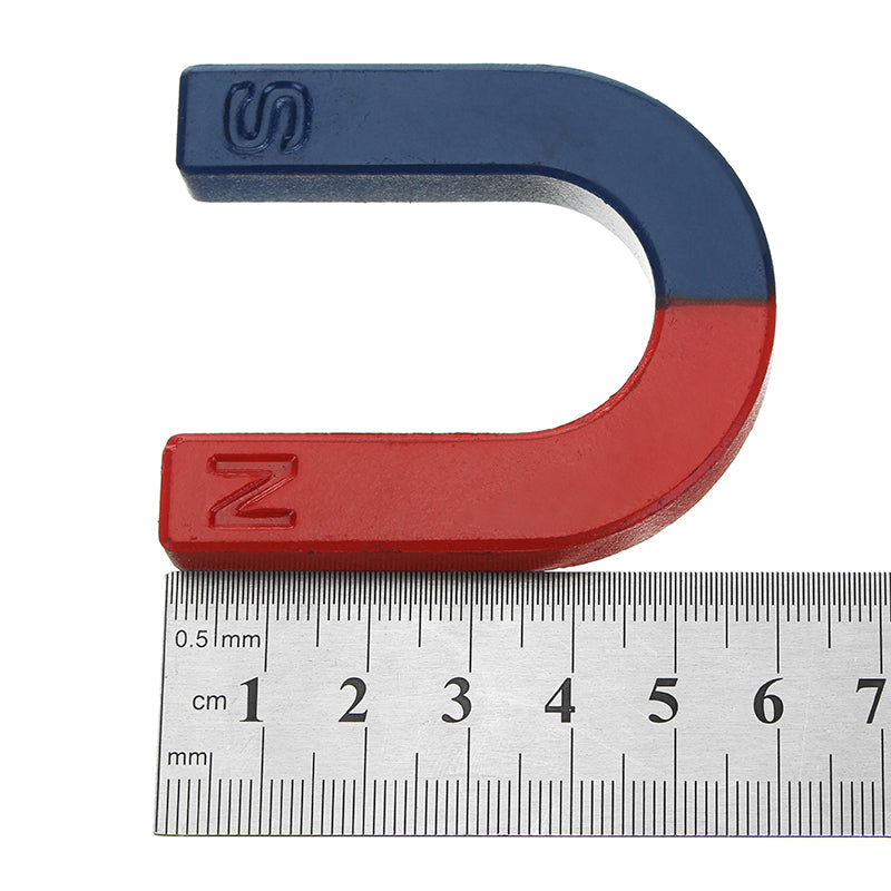 U Shaped Horseshoe Magnet Red Blue Painted Pole Physics Experiment Teaching 60mm