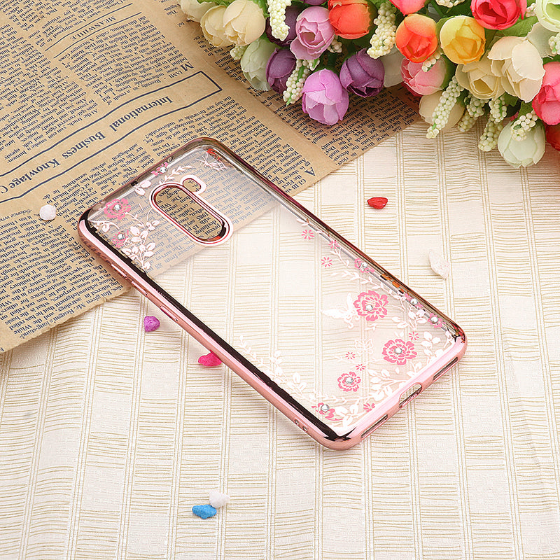 Bakeey Diamond Plating Clear Cover Soft TPU Flower Protective Case For Xiaomi Pocophone F1