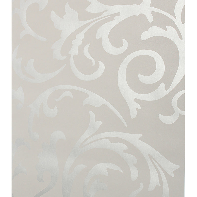3D Silver Victorian Wall Sticker Damask Embossed Rolls Wallpaper Feature Living Room Background Decor