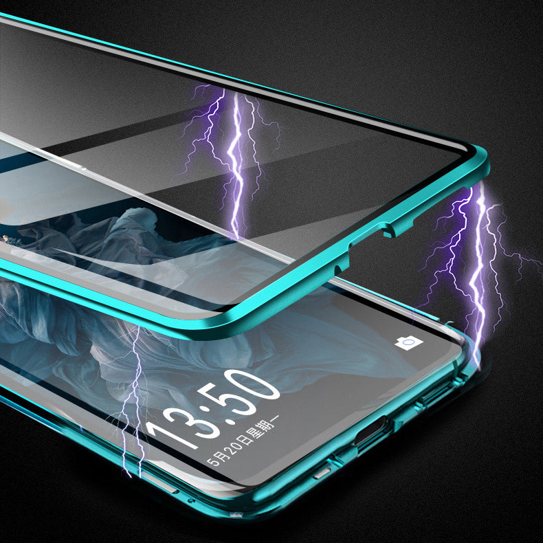 Bakeey Xiaomi Redmi Note 8 360 Curved Screen Front+Back Double-sided Full Body 9H Tempered Glass Metal Magnetic Adsorption Flip Protective Case
