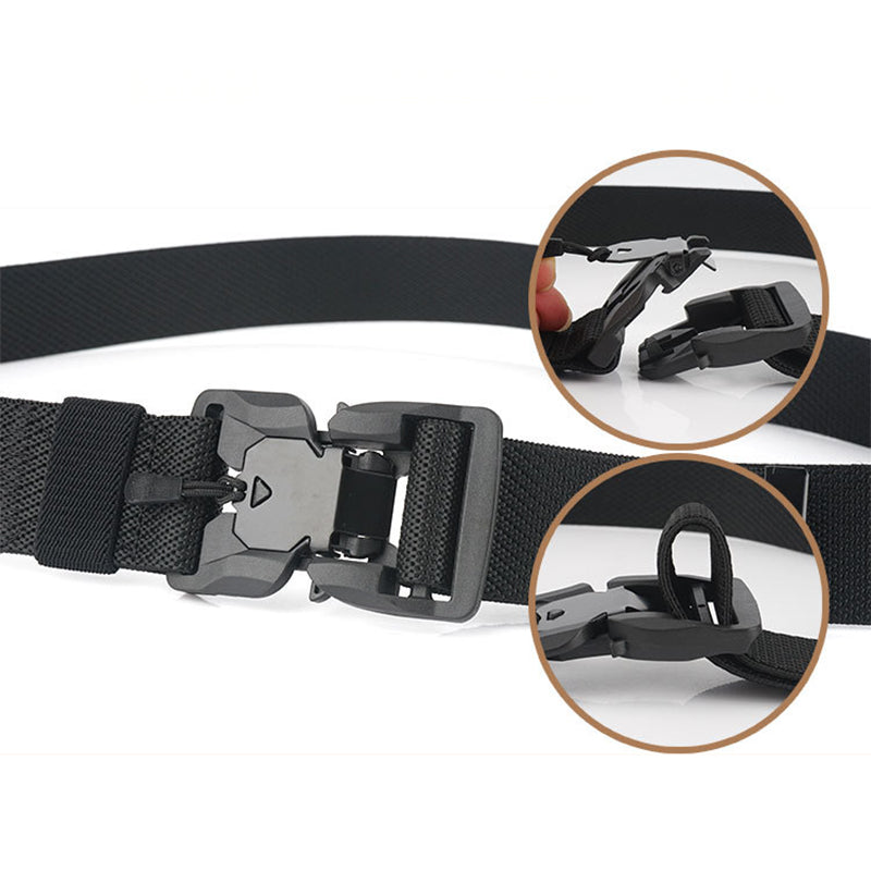 AWMN 125cm x 3.8cm Magnetic Buckle Punch Free Men Tactical Belt Nylon Casual Belts