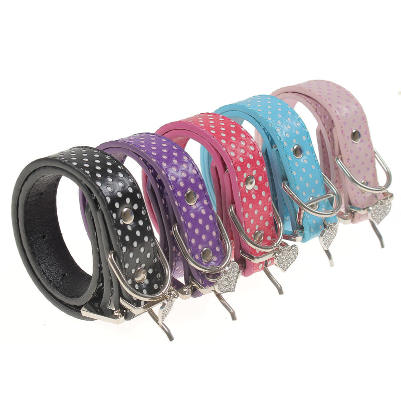 PU Leather Dog Collars Diamante Collar