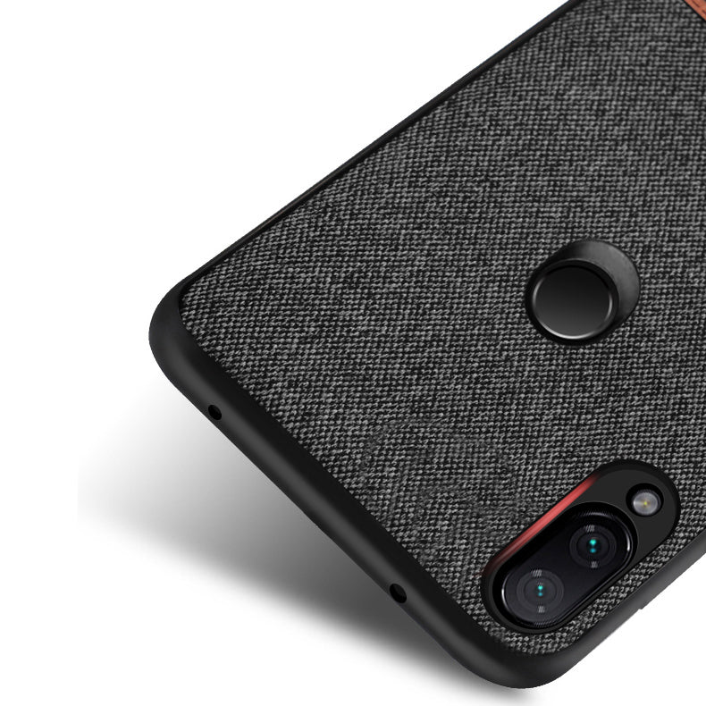 Bakeey Luxury Fabric Splice Soft Silicone Edge Shockproof Protective Case For Xiaomi Redmi Note 7