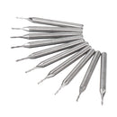 Drillpro 10pcs 3.175mm Shank End Mill 0.8-2mm Diameter Two Flutes CNC Milling Cutter