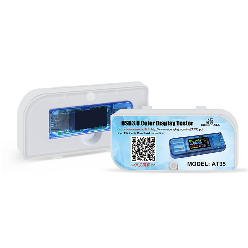 Upgraded RIDEN AT35 USB3.0 IPS HD Full Color Display USB Tester 30.000V 4.0000A 5-Digits Resolution