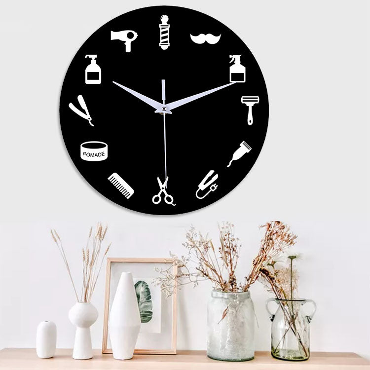 Emoyo ECY027 Creative Haircut Pattern Wall Clock 3D Wall Clock For Home Office Decorations A