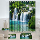 180 x180cm Shower Curtain Anti-Slip 3xCarpets Waterfall Style Bathroom Bath Mat