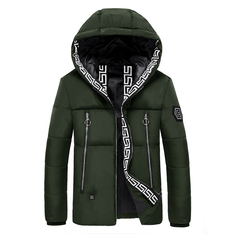 Electric Heating USB Back Intelligent Winter Hooded Heated Coats Jacket Temperature Control
