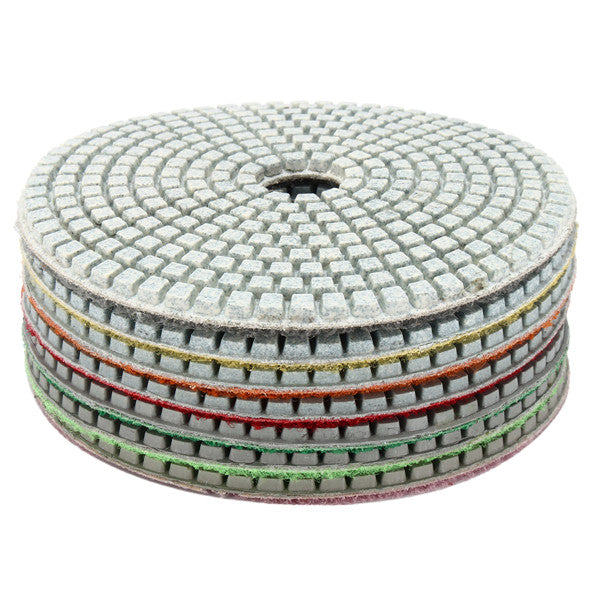 7pcs 5 Inch 50-3000 Grit Diamond Polishing Pad Sanding Disc for Marble Concrete Granite Glass