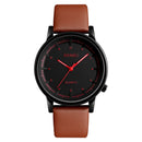 SKMEI 1210 Fashion Watch Simple Style Leather Strap Casual Unisex Quartz Analog Wrist Watch