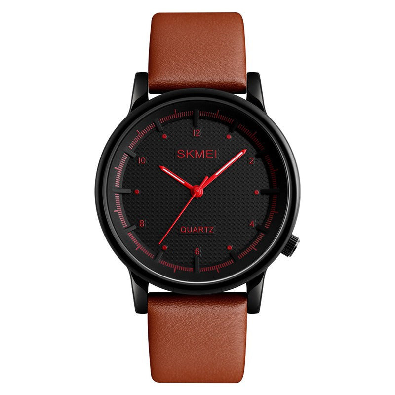 SKMEI 1210 Fashion Watch Simple Style Leather Strap Casual Unisex Quartz Analog Wrist Watch