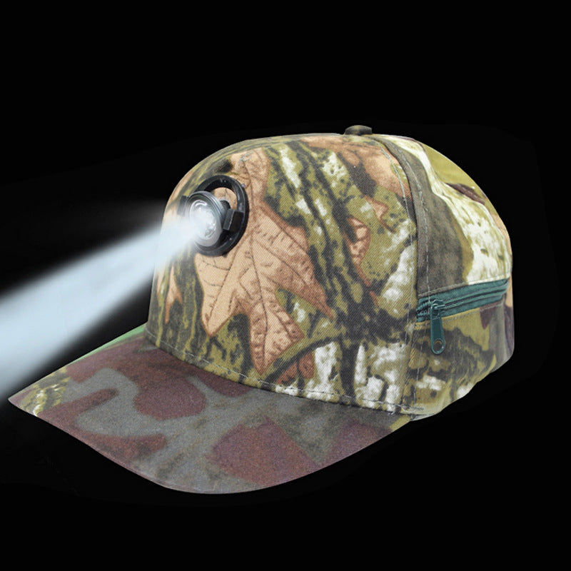 Outdooors Night Fishing Cap With Head Light Camouflage Camping Fishing Hunting Headlamp Light Hat
