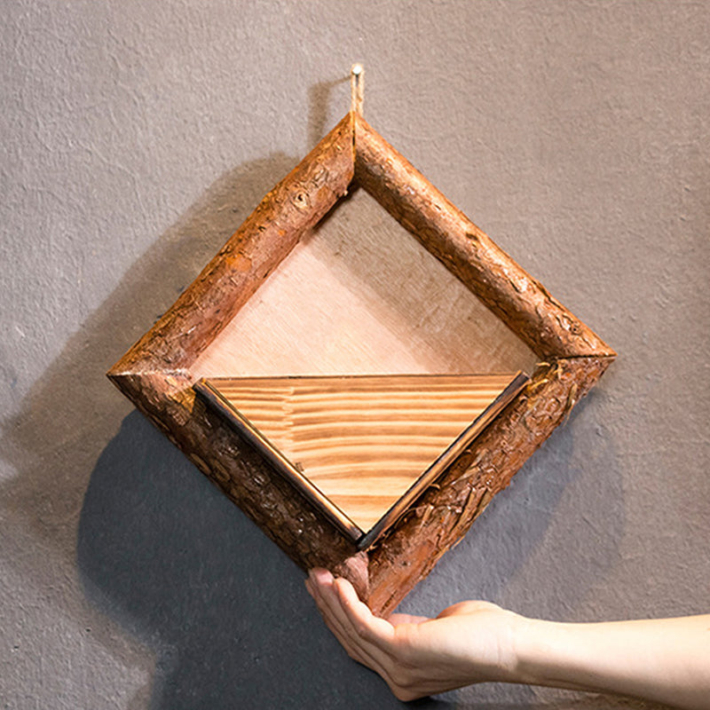 Wooden Wall Mounted Hanging Rack Storage Shelf DIY Plant Flower Decoration