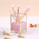 Geometric Glass Makeup Brush Jewelry Box Holder Makeup Organizer Desktop Cosmetic Storage Box Pearls Barrel