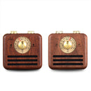 Loskii Wood bluetooth Subwoofer Handmade Walnut Wood Portable bluetooth Speaker FM/AM Loudspeaker