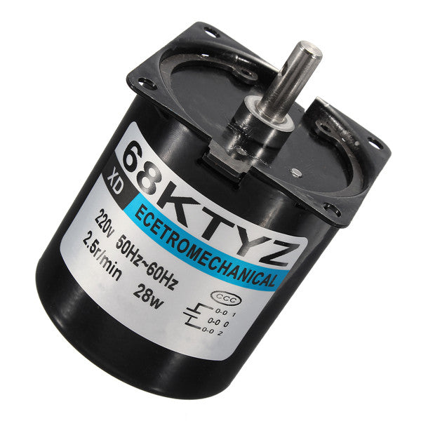 68KTYZ AC220V 28W Permanent Magnet Synchronous Gear Motor 2.5r/min