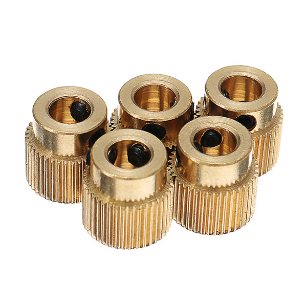 Creality 3D 5PCS 40 teeth 5mm Brass Extrusion Wheel Gear With M3 Screw For 3D Printer