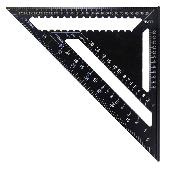 Raitool AR01 43X30X30cm Metric Aluminum Alloy Triangle Ruler Black Triangular Ruler