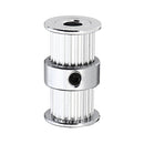 20T 5mm Bore 10mm Width GT2 Alloy Double Round-Headed Timing Pulley for 3D Printer