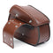 Brown Motorcycle PU Leather Saddlebags Swingarm Side Tool Bag For Harley