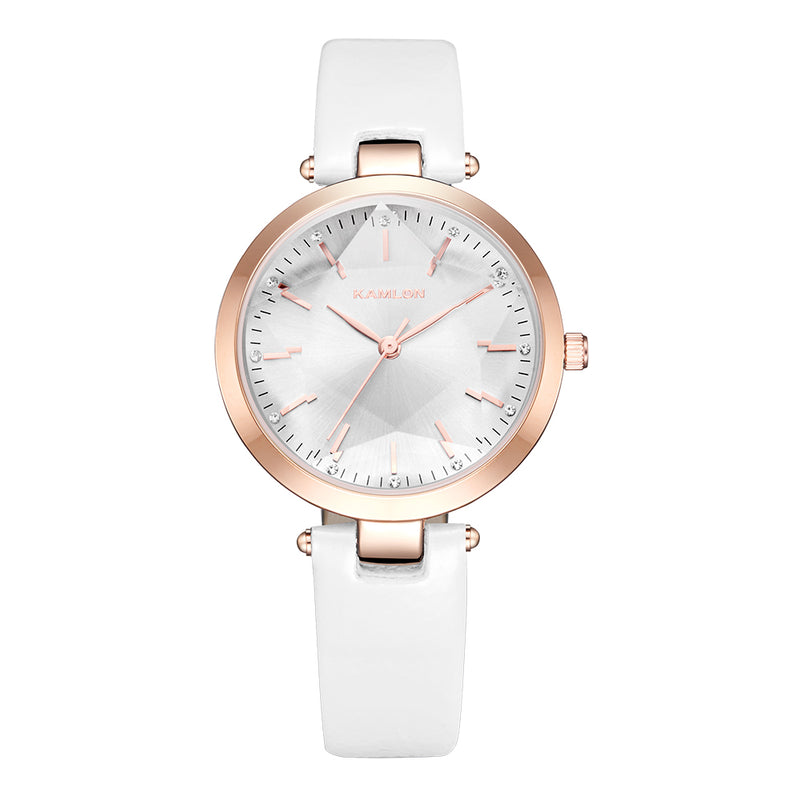 KAMLON K3003 Casual Style Ultra Design Women Watch Rose Gold Case Student Quartz Watches