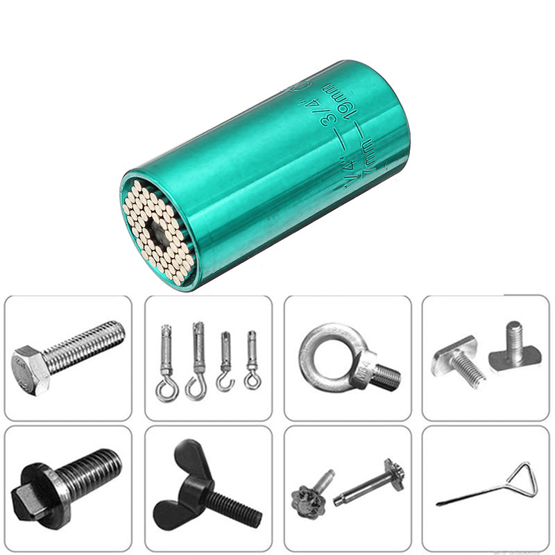 7-19mm Universal Sleeve Torque Wrench Head Set Socket Power Drill Ratchet Bushing Key Grip