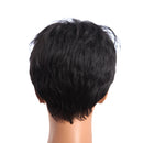 4 Inch Black Short Straight Synthetic Hair Wigs Kabekalon Bang Women Lady